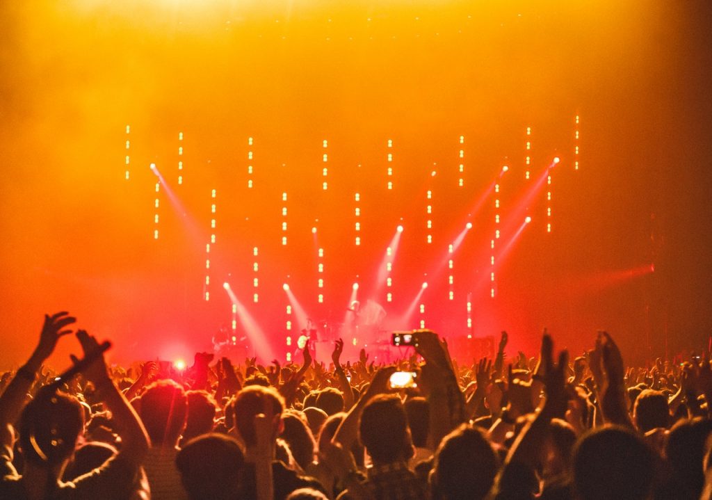 Picture of grime music concert.